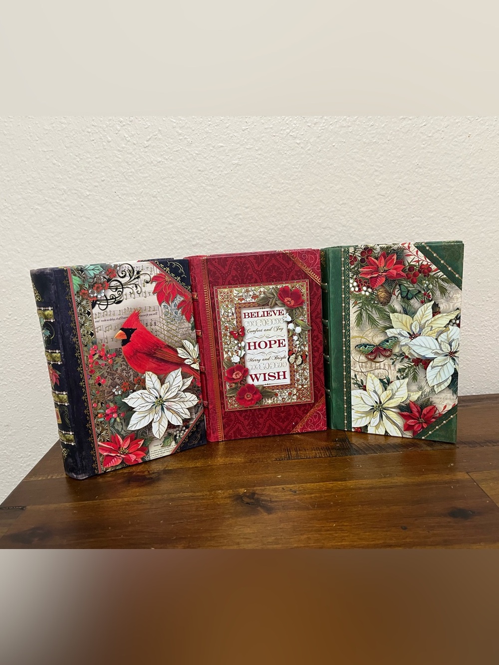 Punch Studio Holiday Hollow Decorative  Book Boxes